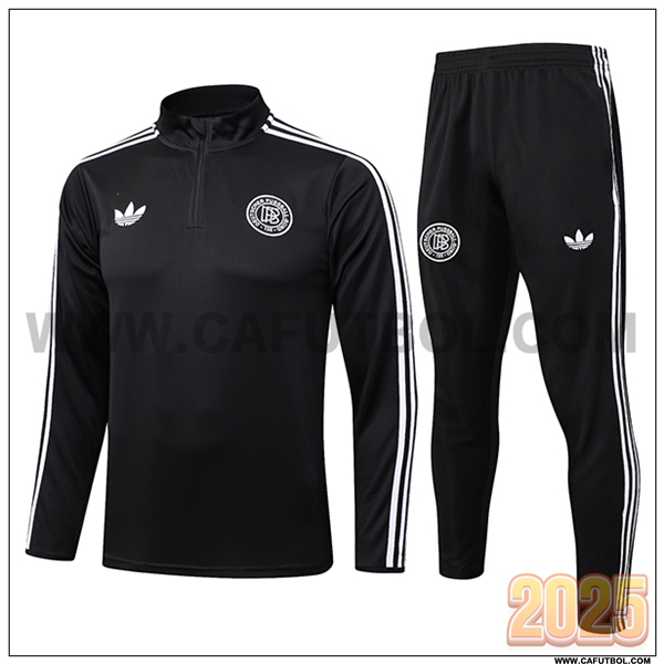 Chandal de Futbol Alemania Negro/Blanco 2025 2026