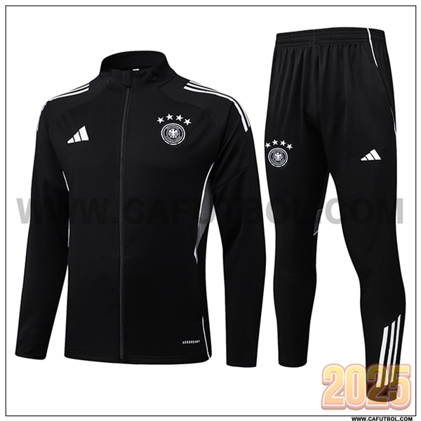 Chandal Chaquetas Futbol Alemania Negro/Gris/Blanco 2025 2026