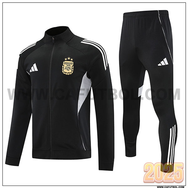 Chandal Chaquetas Futbol Argentina Negro/Blanco 2025 2026