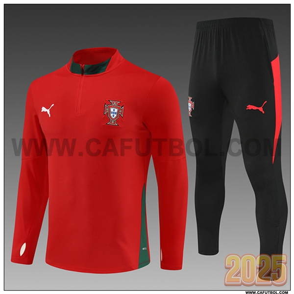 Chandal de Futbol Portugal Ninos Rojo/Verde 2025 2026