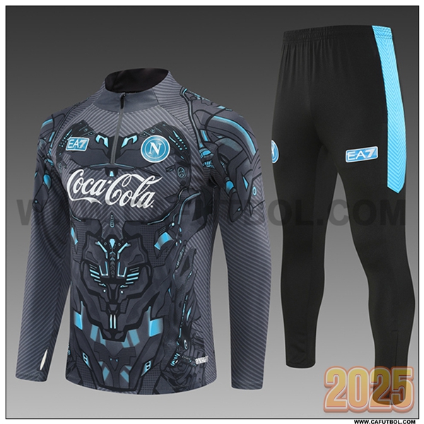 Chandal de Futbol SSC Napoli Ninos Gris/Azul 2025 2026