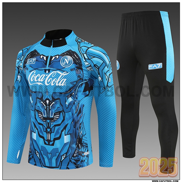 Chandal de Futbol SSC Napoli Ninos Azul/Negro 2025 2026