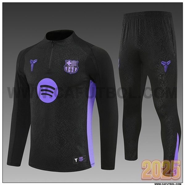 Chandal de Futbol FC Barcelona Ninos Negro/Violeta 2025 2026 -02