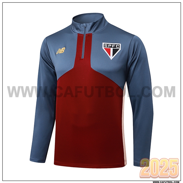 Sudadera Entrenamiento Sao Paulo FC Rojo/Gris 2025 2026