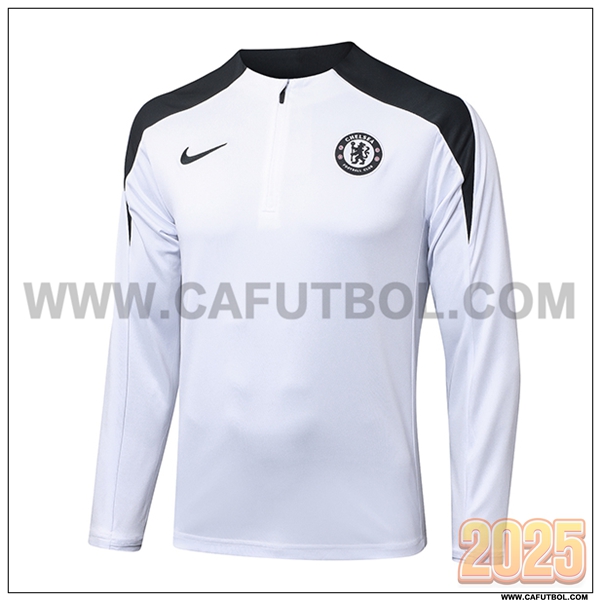 Sudadera Entrenamiento FC Chelsea Blanco/Negro 2025 2026