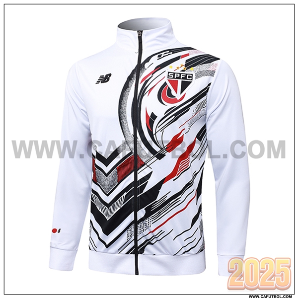 Chaquetas Futbol Sao Paulo FC Blanco/Negro/Rojo 2025 2026