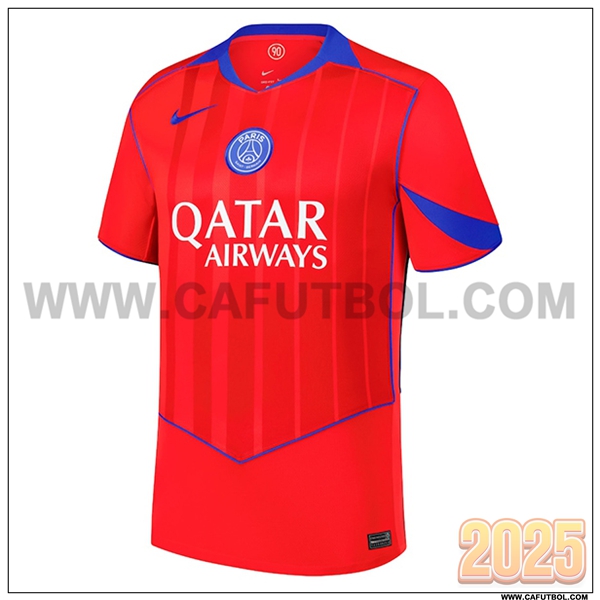 Nuevo Camiseta de Paris PSG Tercero 2025 2026 Rojo