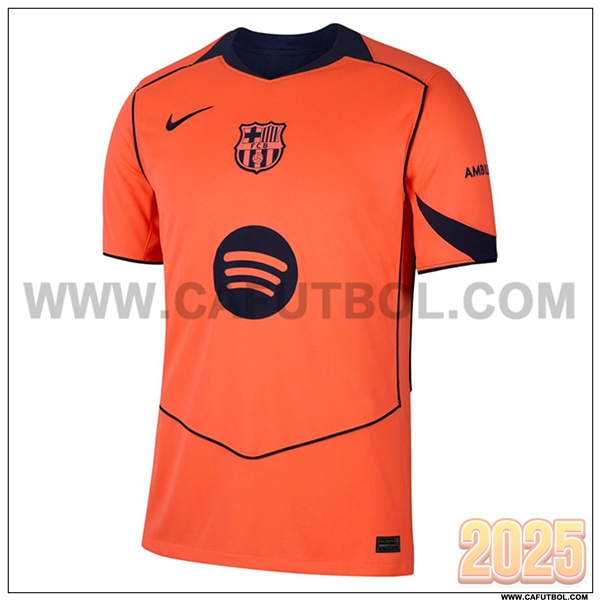 Nuevo Camiseta de FC Barcelona Tercero 2025 2026 Naranja