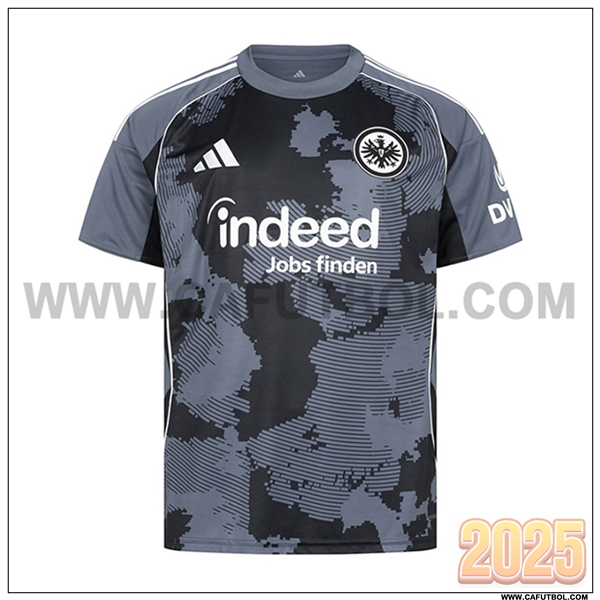 Nuevo Camiseta de Eintracht Frankfurt Tercero 2025 2026 Gris/Negro