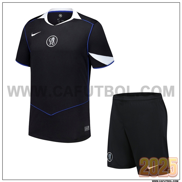 Nuevo Camiseta de FC Chelsea Tercero Ninos 2025 2026 Negro