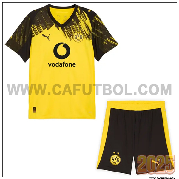 Nuevo Camiseta de Dortmund BVB Primera Ninos 2025 2026 AMARILLO/Negro