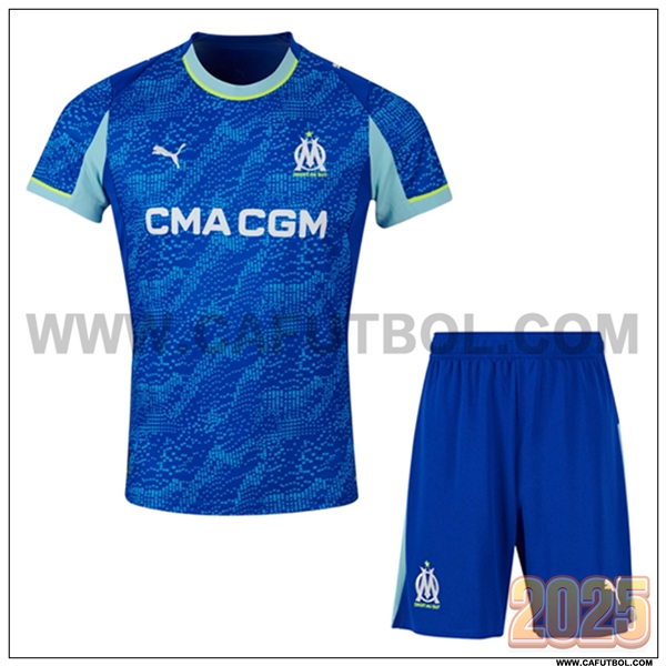 Nuevo Camiseta de Marsella OM Tercero Ninos 2025 2026 Azul