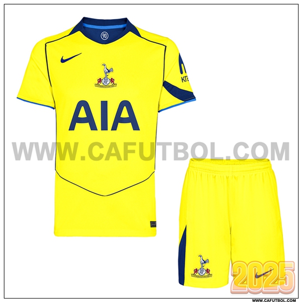 Nuevo Camiseta de Tottenham Hotspurs Tercero Ninos 2025 2026 AMARILLO