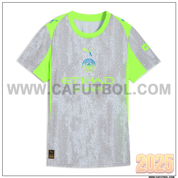 Nuevo Camiseta de Manchester City Tercero Mujer 2025 2026 Gris
