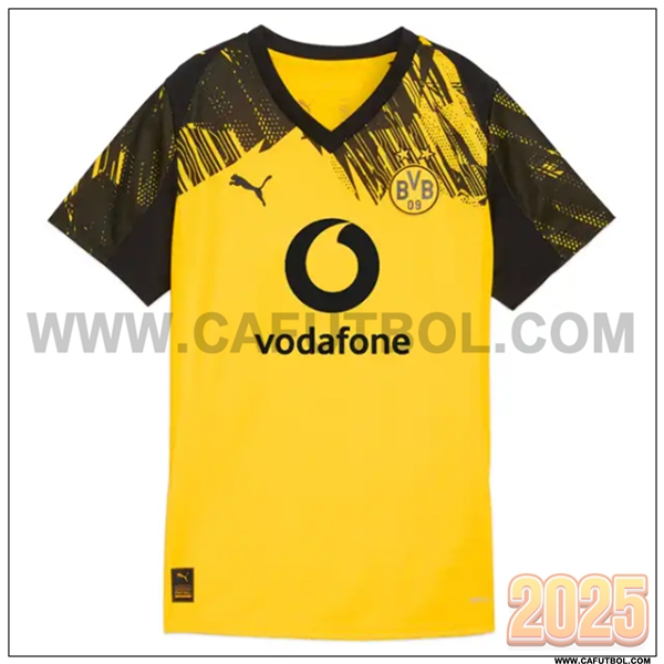 Nuevo Camiseta de Dortmund BVB Primera Mujer 2025 2026 AMARILLO/Negro
