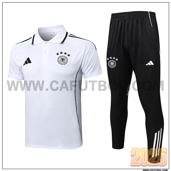 Camiseta Polo Alemania Blanco/Negro 2025 2026