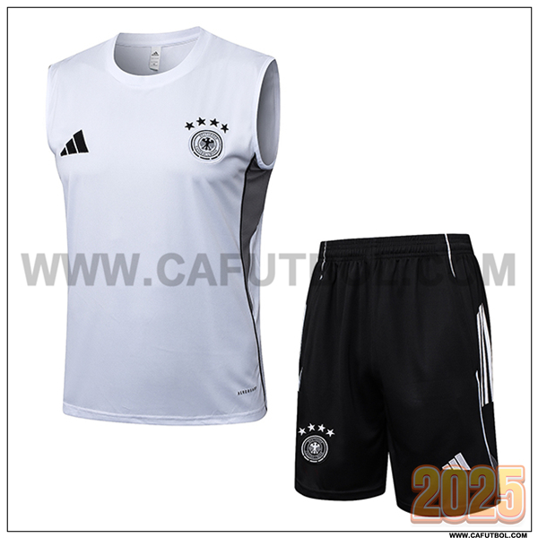 Camiseta Entrenamiento sin mangas Alemania Blanco/Gris 2025 2026