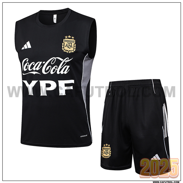 Camiseta Entrenamiento sin mangas Argentina Negro/Gris 2025 2026