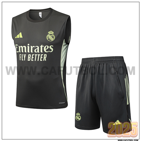 Camiseta Entrenamiento sin mangas Real Madrid Gris/Verde 2025 2026