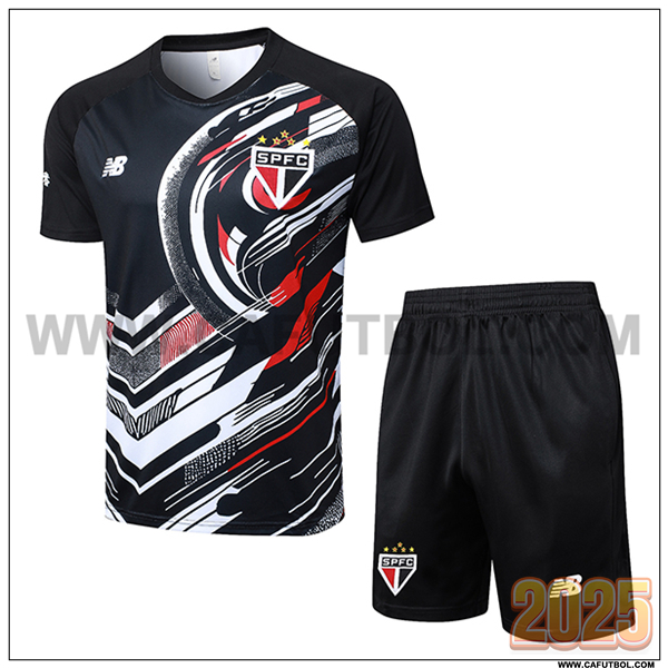 Camiseta Entrenamiento Sao Paulo FC Negro/Blanco/Rojo 2025 2026
