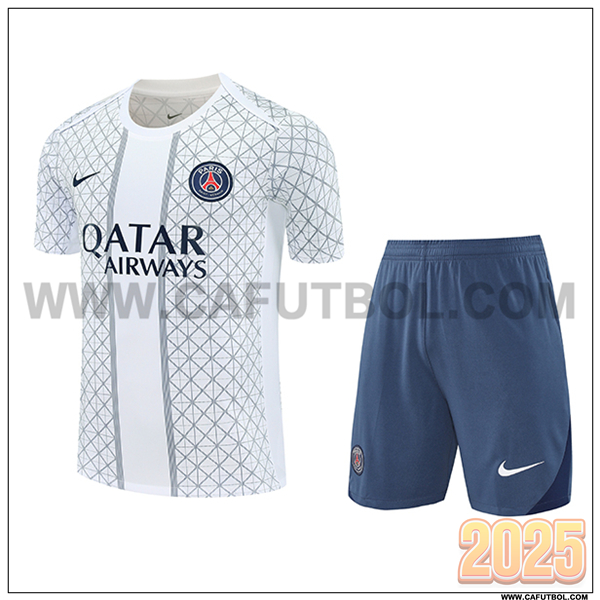 Camiseta Entrenamiento PSG Blanco/Gris 2025 2026