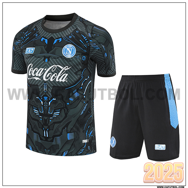 Camiseta Entrenamiento SSC Napoles Negro/Azul 2025 2026