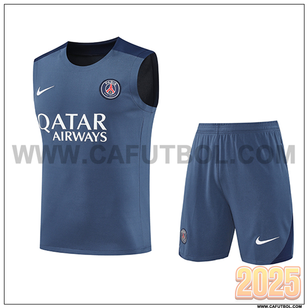 Camiseta Entrenamiento sin mangas PSG Gris/Azul 2025 2026