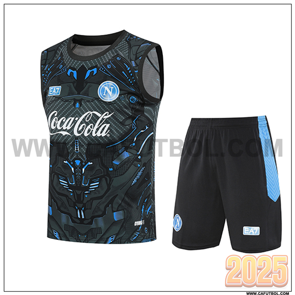Camiseta Entrenamiento sin mangas SSC Napoles Negro/Azul 2025 2026