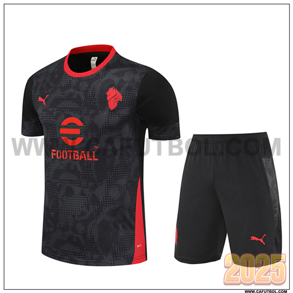 Camiseta Entrenamiento AC Milan Negro/Gris/Rojo 2025 2026