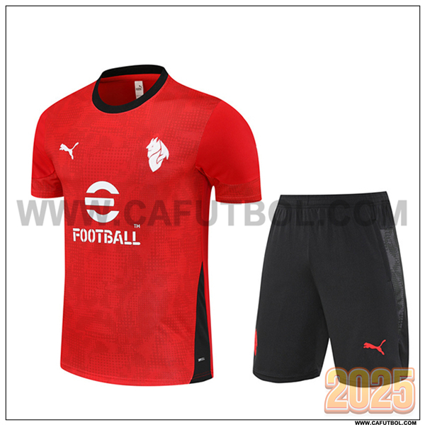 Camiseta Entrenamiento AC Milan Rojo/Negro 2025 2026 -03