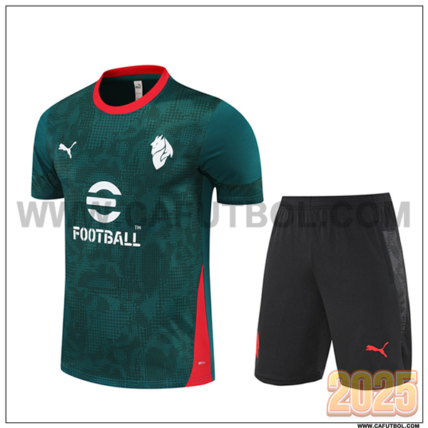 Camiseta Entrenamiento AC Milan Verde/Rojo 2025 2026