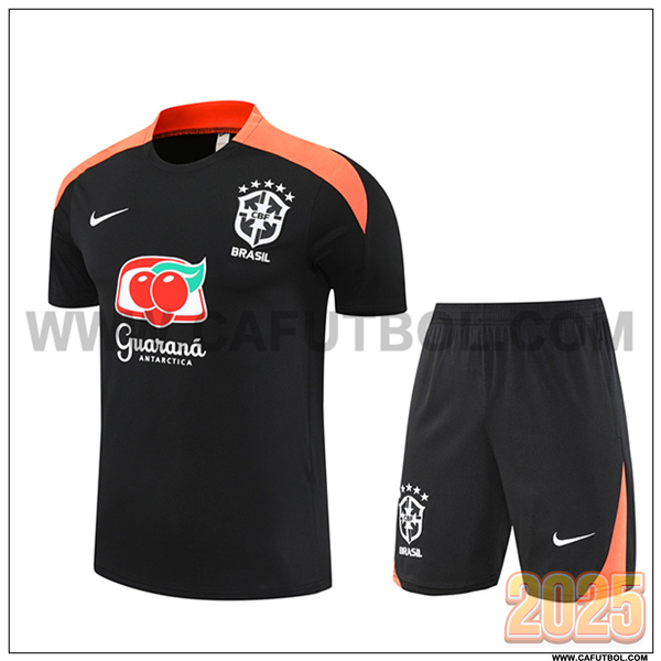 Camiseta Entrenamiento Brasil Negro/Naranja 2025 2026