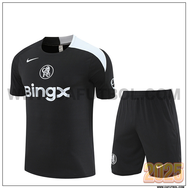 Camiseta Entrenamiento FC Chelsea Negro/Blanco 2025 2026 -02