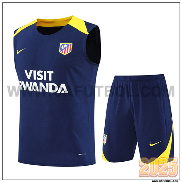 Camiseta Entrenamiento sin mangas Atletico Madrid Azul/Amarillo 2025 2026