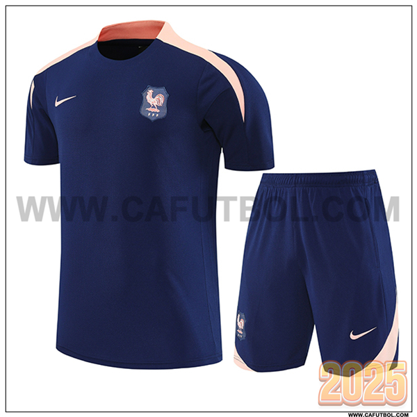 Camiseta Entrenamiento Francia Azul/Rosa 2025 2026 -02