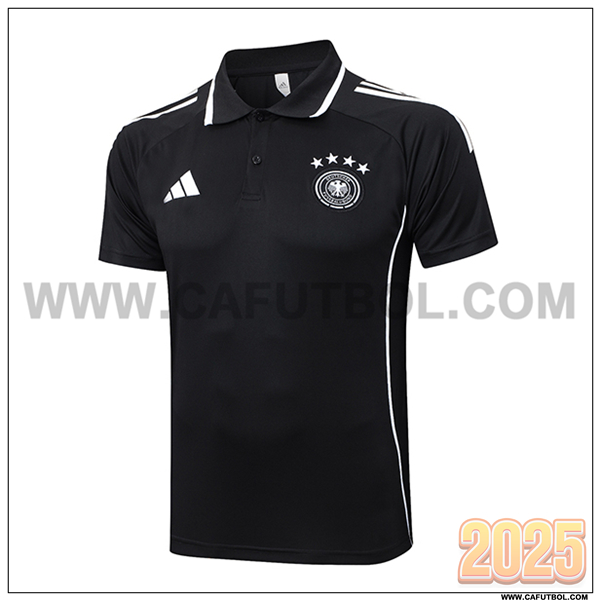 Camiseta Polo Alemania Negro/Blanco 2025 2026