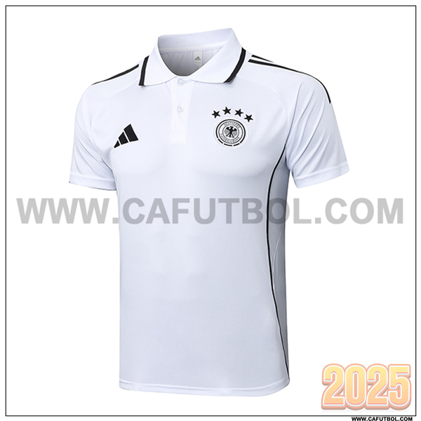 Camiseta Polo Alemania Blanco/Negro 2025 2026