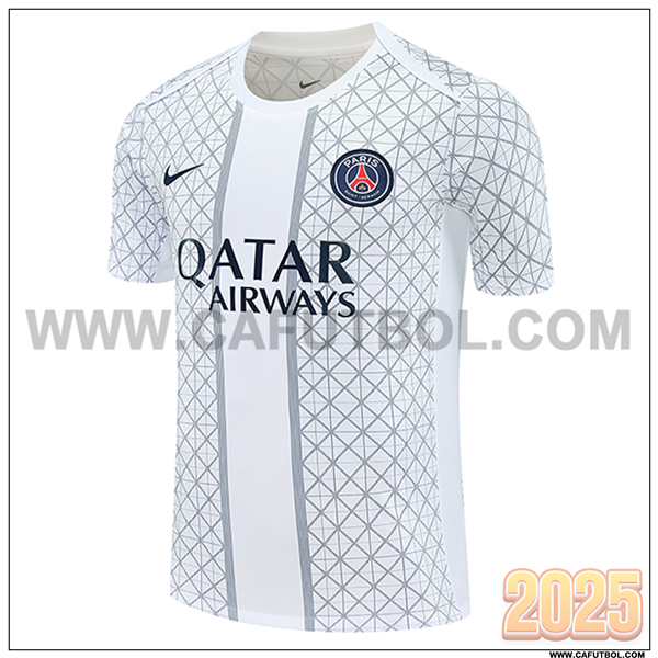 Camiseta Entrenamiento PSG Blanco/Gris 2025 2026