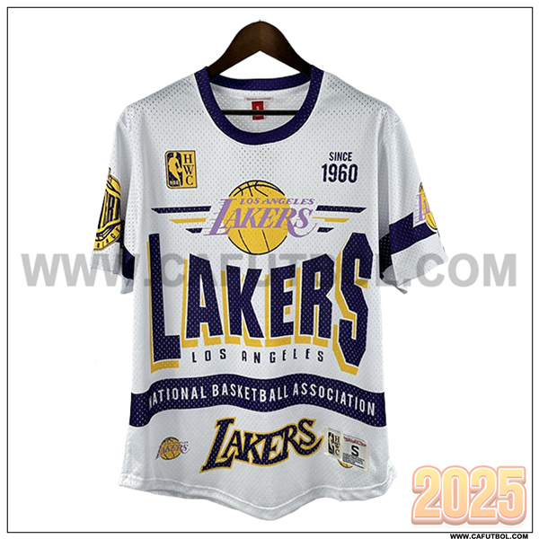 Camisetas NBA Los Angeles Lakers Retro 2025/26 Blanco/Violeta/Amarillo