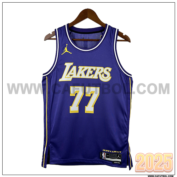 Camisetas NBA Los Angeles Lakers (DONCIC #77) 2025/26 Blanco/Violeta/Amarillo