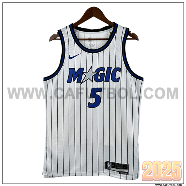 Camisetas NBA Orlando Magic (BANCHERO #5) 2025/26 Blanco/Azul/Negro