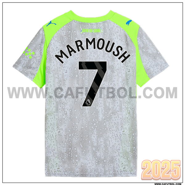 Tercero Camiseta de Manchester City MARMOUSH #7 Gris/Verde 2025 2026