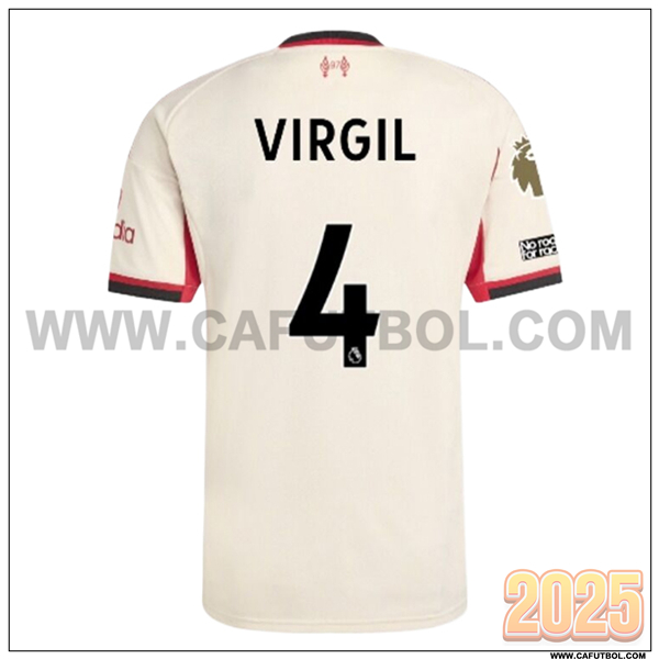 Segunda Camiseta de FC Liverpool VIRGIL #4 Blanco 2025 2026