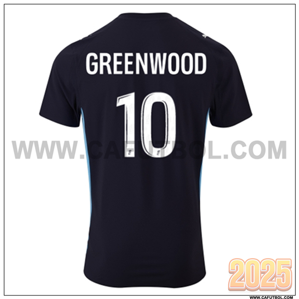 Segunda Camiseta de Marsella OM GREENWOOD #10 Negro 2025 2026