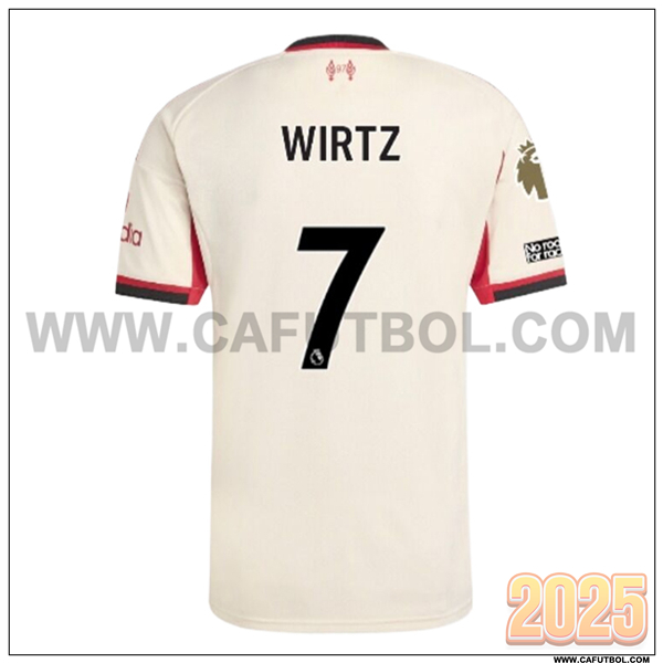 Segunda Camiseta de FC Liverpool WIRTZ #7 Blanco 2025 2026