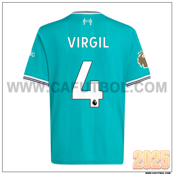 Tercero Camiseta de FC Liverpool VIRGIL #4 Verde 2025 2026
