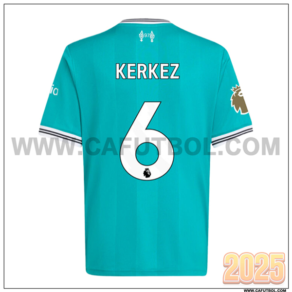 Tercero Camiseta de FC Liverpool KERKEZ #6 Verde 2025 2026