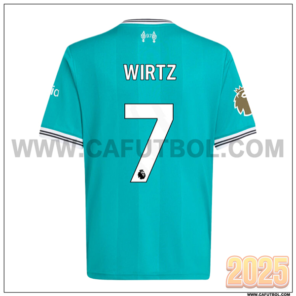 Tercero Camiseta de FC Liverpool WIRTZ #7 Verde 2025 2026