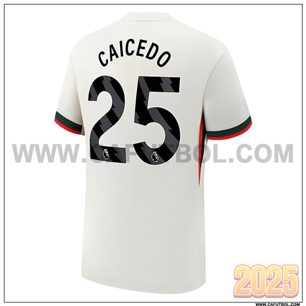 Segunda Camiseta de FC Chelsea CAICEDO #25 Blanco 2025 2026