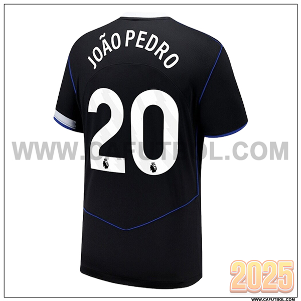 Tercero Camiseta de FC Chelsea JOÃO PEDRO #20 Negro 2025 2026